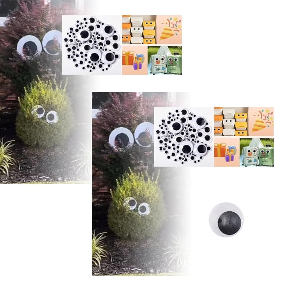 2Pcs Wiggle Eyes Stickers 2.0" Pvc Self Adhesive Googly Eyes For Halloween Crafts Diy Decor