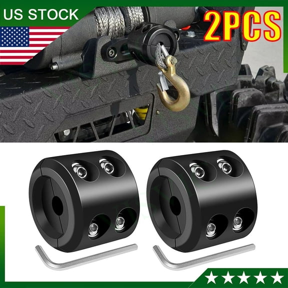 2Pcs Winch Stopper Rubber Heavy Duty Cable Line Waterproof Rope Hook ATV UTV SUV