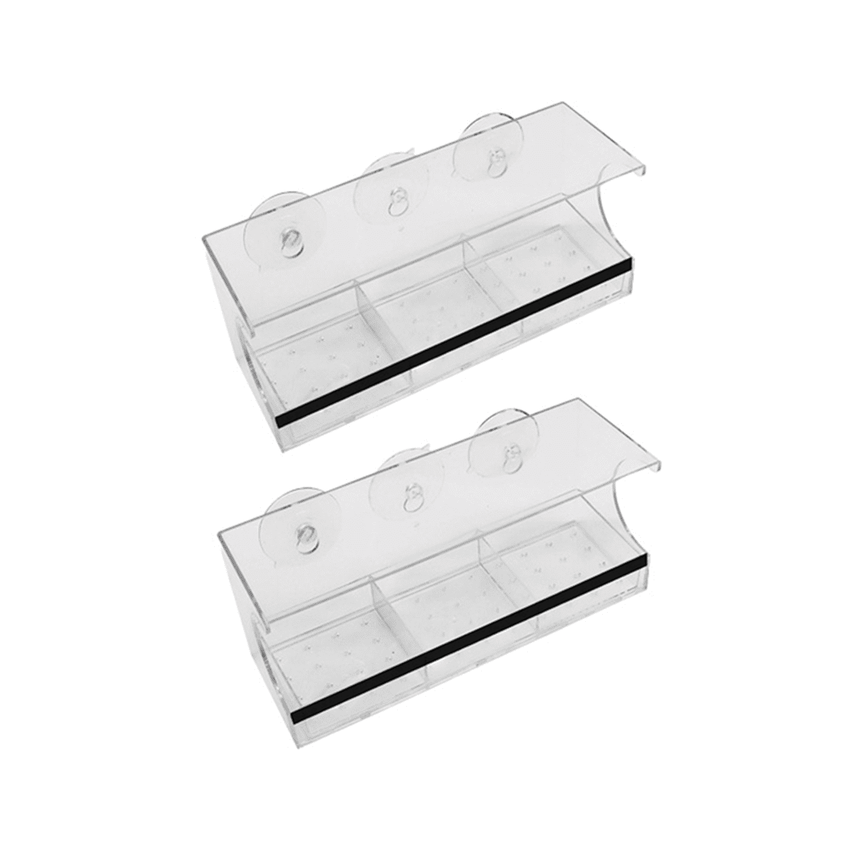 2Pcs Window Birds Feeder with Sucker, Outdoor Transparent Window Bird Feeder, Transparent Bird