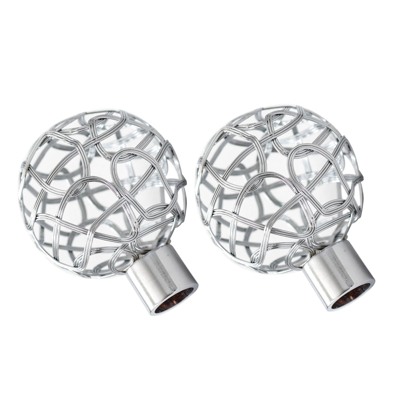 Finials 2Pcs Window Curtain Rod Finials Accent Treatment Pole Ends Metal Cafe ...