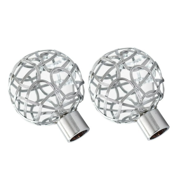 2Pcs Window Curtain Rod Finials Accent Treatment Pole Ends Metal Cafe Drapery Pole Ball Decorative Drape Rod for 19.3mm Rod Bathroom Decor office and home