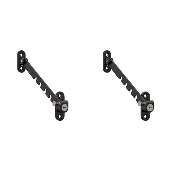 2Pcs Window Restrictor Latch with Key, Adjustable Window Safety Locks Childproof Restrictor for Various Doors and Windows, 5-Slot Wind Hook Security Lock Child Safety Device for Home and Apartment