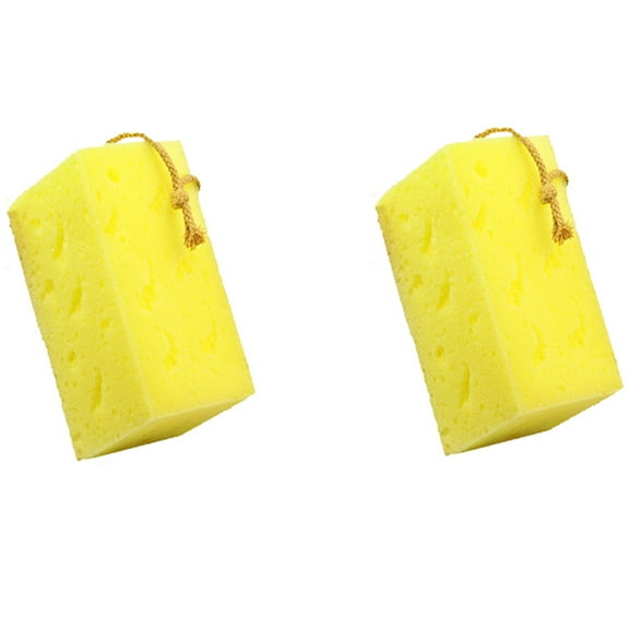 2Pcs Windshield Cleaning Sponge Yellow High Density Soft Sponge for Car Exterior Cleaning
