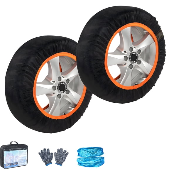 2Pcs Winter Snow Socks for Tires Anti-Slip Providing Safe Traction for Cars