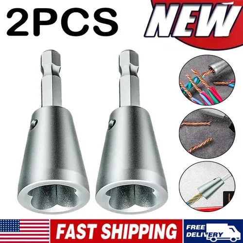 2Pcs Wire Nut Twisting Tool Wire Cable Twister For Electrical Power Drill Driver