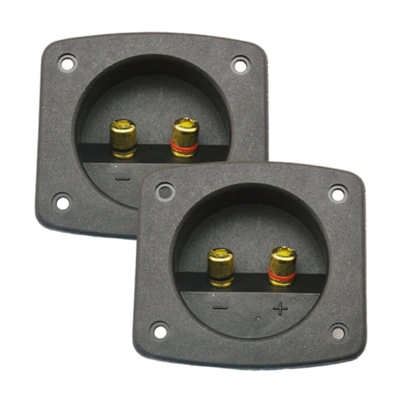 2Pcs Wire Spring Terminals Cup Square Speaker 2 Positions Banana Recessed