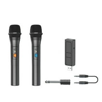 2Pcs Wireless Handheld Microphone VHF Remote Wireless Transmission System Intelligent Noise Reduction for Karaoke