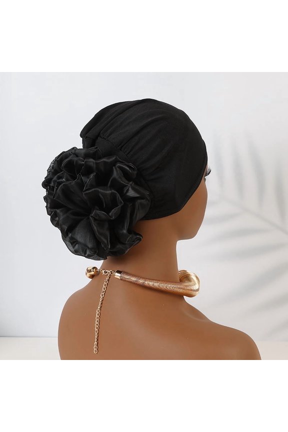 2Pcs Women Flower Elastic Turban Beanie Head Scarf wrap Chemo Cap hat for Cancer Patient