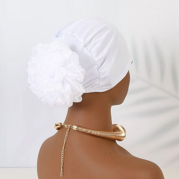 2Pcs Women Flower Elastic Turban Beanie Head Scarf wrap Chemo Cap hat for Cancer Patient