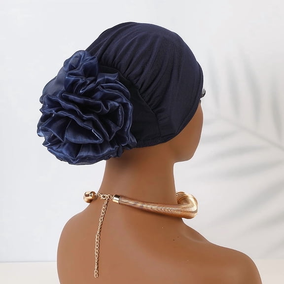 2Pcs Women Flower Elastic Turban Beanie Head Scarf wrap Chemo Cap hat for Cancer Patient