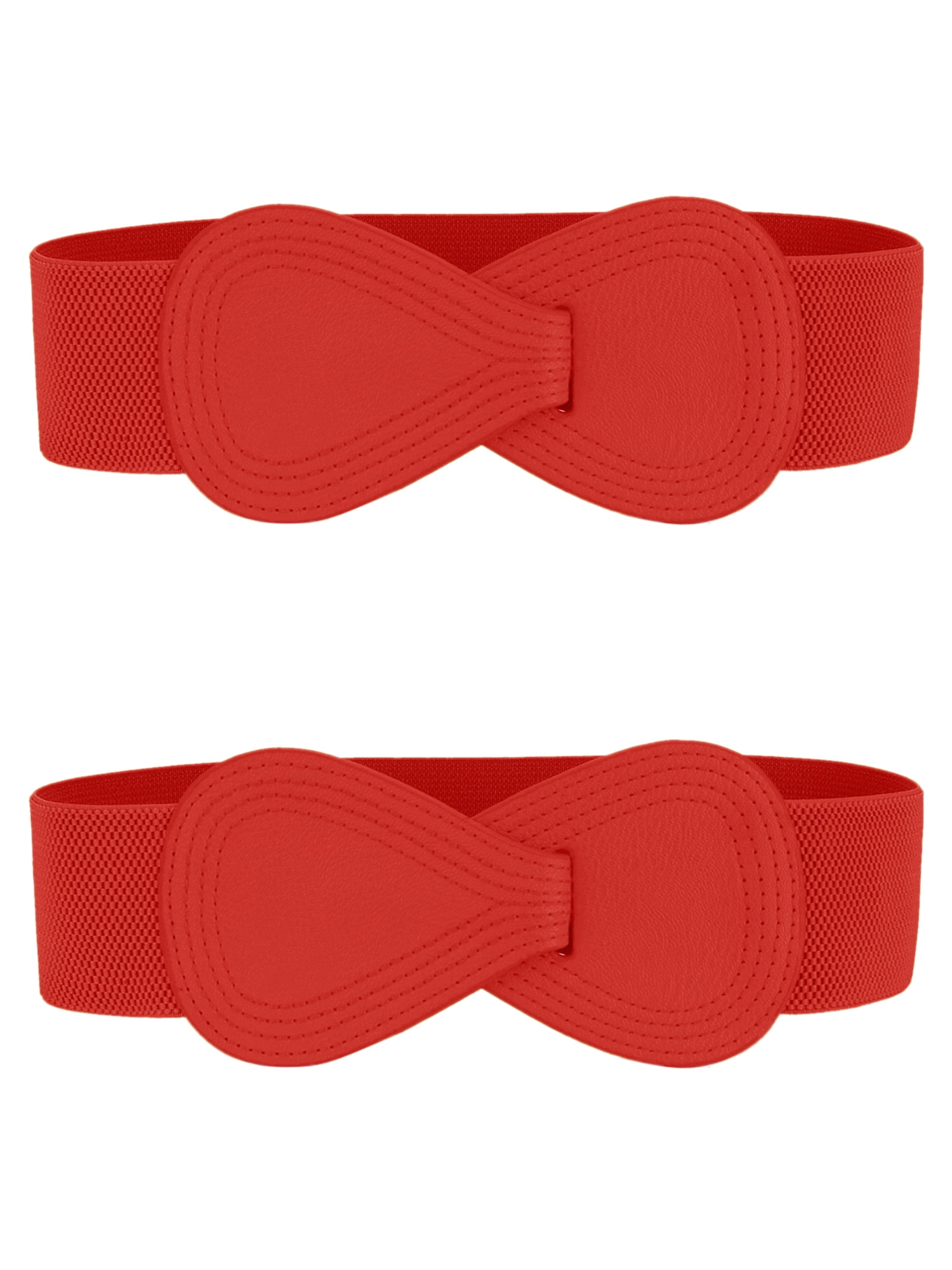 INSPIRE CHIC 2Pcs Interlock 8-shaped Buckle Elastic Faux  display picture 2