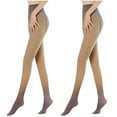 thumbnail image 1 of 2Pcs Women Warm Pantyhose Leggings Fake Translucent Fleece Winter Tights High Elastic Pants Fleece Lined Thick Hosiery, 1 of 5