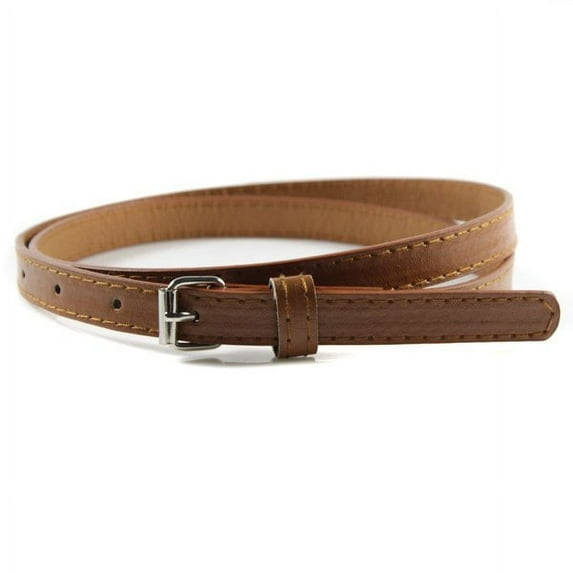 2Pcs Women's Faux Leather Skinny Hip or Waist Dress Belt - Ladies Casual Strap Cinto Belts