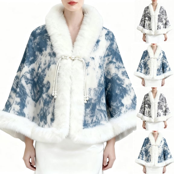 2Pcs Women's Imitation Mink Coat Under $5! Kadlawus Women's Solid Color Thick Warm Imitation Mink Coat, Mid-length Loose Cape Cardigan for Fall Winter Wear, Cozy Soft Sweater for Cold Weather