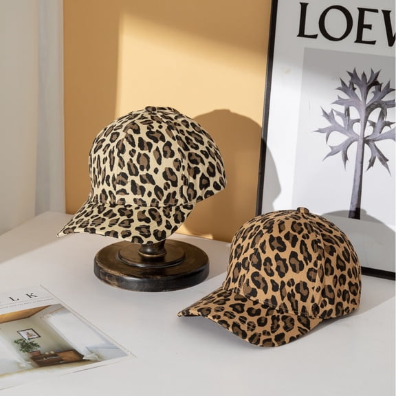 2Pcs Women's Men's Fashion Baseball Cap Adjustable Strapback Hats Dad Hat leopard print Visor Sports Hat
