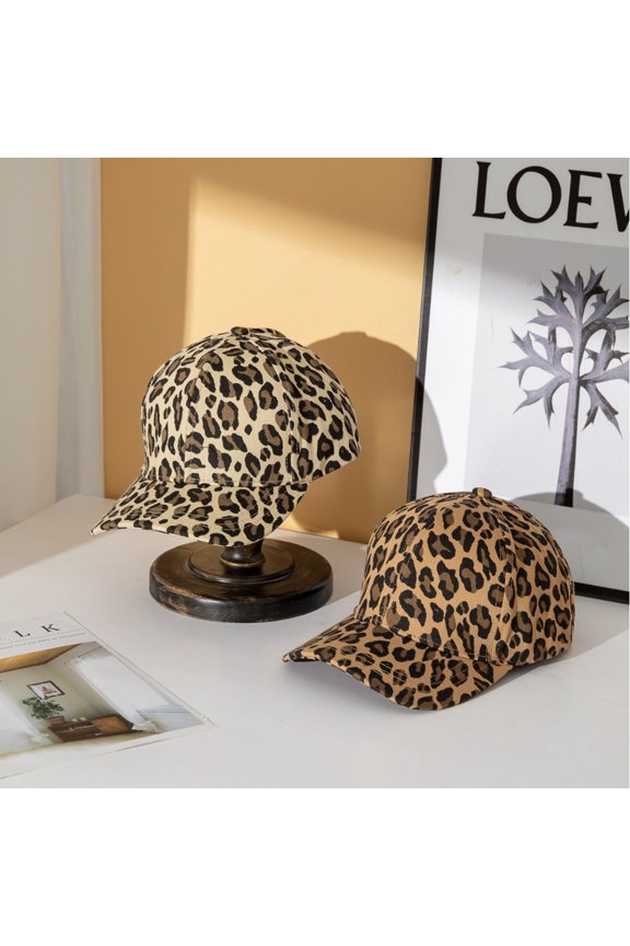 2Pcs Women's Men's Fashion Baseball Cap Adjustable Strapback Hats Dad Hat leopard print Visor Sports Hat