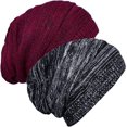 thumbnail image 1 of 2Pcs Womens Slouchy Beanie Winter Knit Soft Hat for Women and Men, 1 of 6