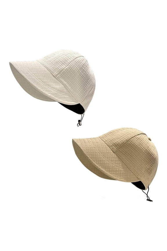 2Pcs Womens Sun Hats Women's Outdoor UV-Protection-Foldable Beach Hats,Wide Brim Summer Fisherman's Caps UPF 50+