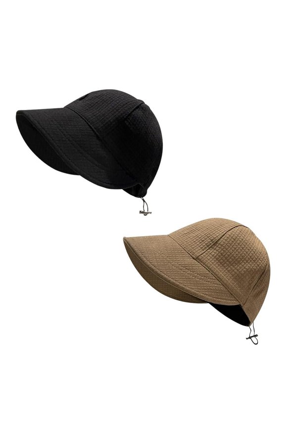 2Pcs Womens Sun Hats Women's Outdoor UV-Protection-Foldable Beach Hats,Wide Brim Summer Fisherman's Caps UPF 50+