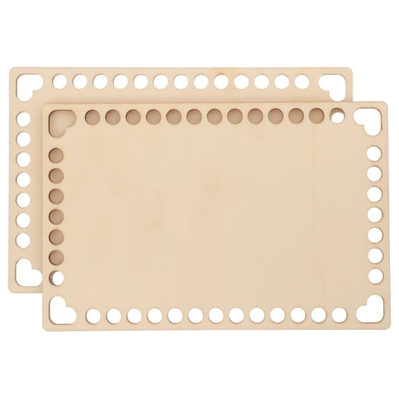 OUNONA Crochet Basket Bottom Beige Wooden DIY for Holding 2Pcs