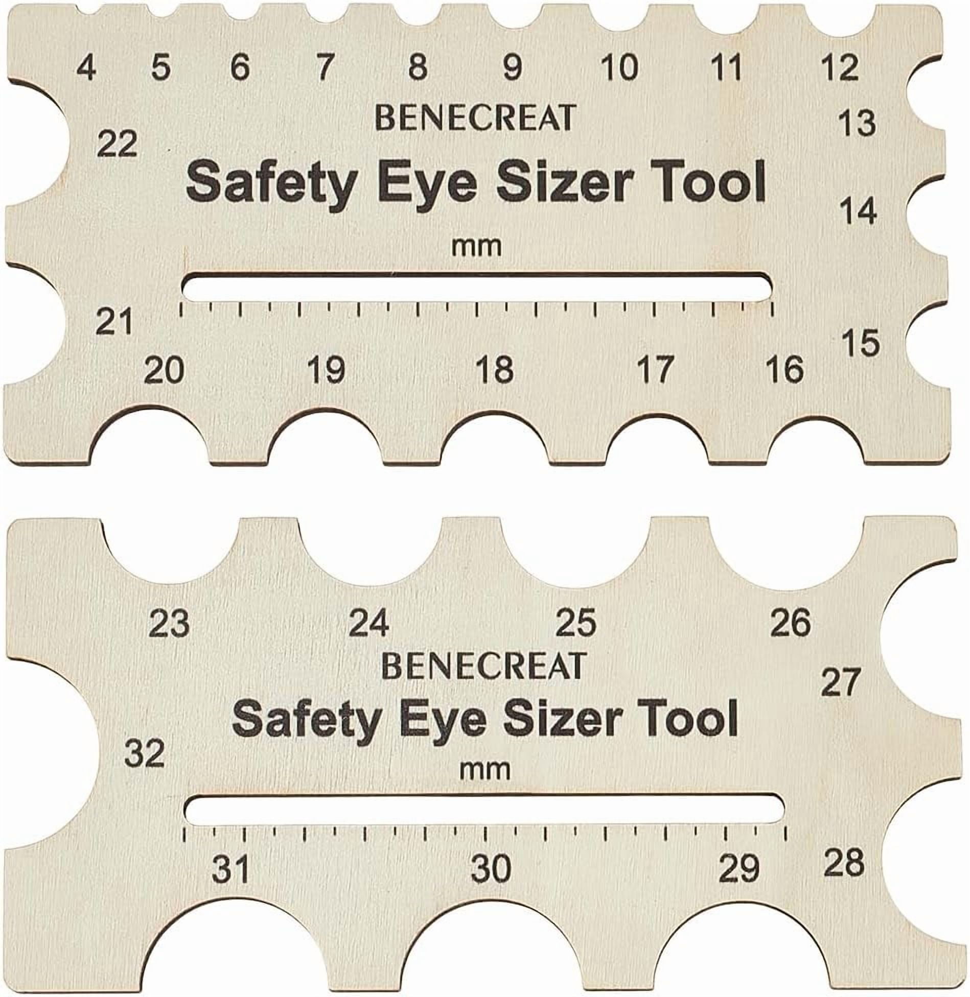 Window Ruler Eyes 2Pcs Wood Safety Eyes Sizer Tool 4~32mm Burlywood Eye Measuring Ruler ...