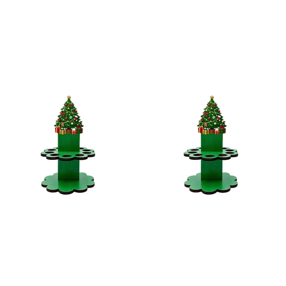 2Pcs Wooden Christmas Money Holder Ornament, 10-Slot Cash Display Tree, Festive Xmas Table Centerpiece Decor, Funny Gift Card Holder for Holiday Parties, Office Desks & Home Decoration (Green)
