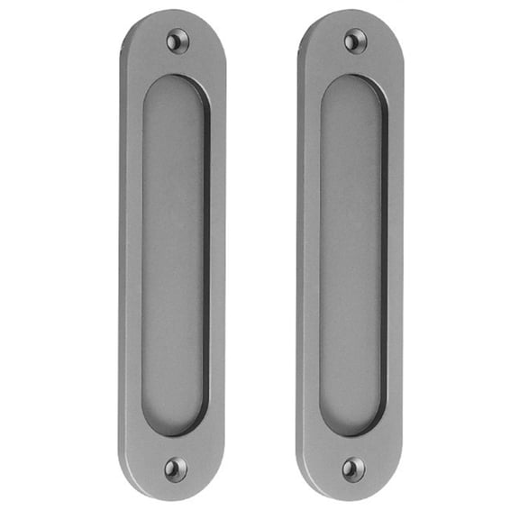 2Pcs Wooden Door Push Pull Handles Flat Round Cabinet Embedded Handle Enduring