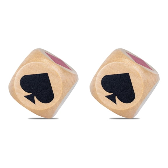 2Pcs Wooden Double trumps Marker Dices Euchre Indicators Wooden Cubes Dices for Outdoor Camping Trip and Indoor Game