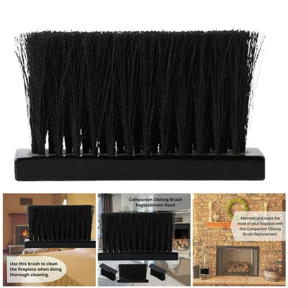 2Pcs Wooden Handle Oblong Brush Head Fireplace Fire Hearth Fireside Fireplace Brush