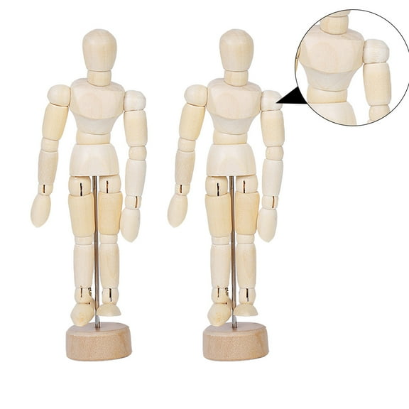 Wooden Hand Models for Decoration Brown Color Rotatable Poses 2 Pieces Ideal for Art Students