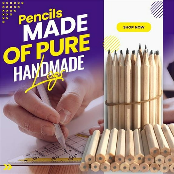 2Pcs Wooden Pencils under $5! Yrmaups Wooden Pencils, Pure Handmade Graphite Pencils for Writing Drawing, HB Pencils forschool, Office, Artist Sketching, Bulk Pencil Set