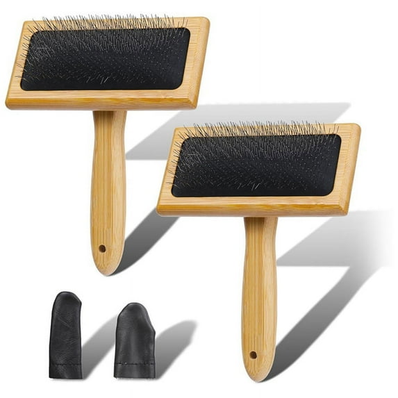 2Pcs Wooden Wool Carders, for Wool, Fibers, , , Wooden Wool Carders Brush for Wool Felting Crafts