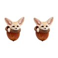 2Pcs Woodland Animal Ornaments, Fennec Fox Large Ear Acorn Design in ...