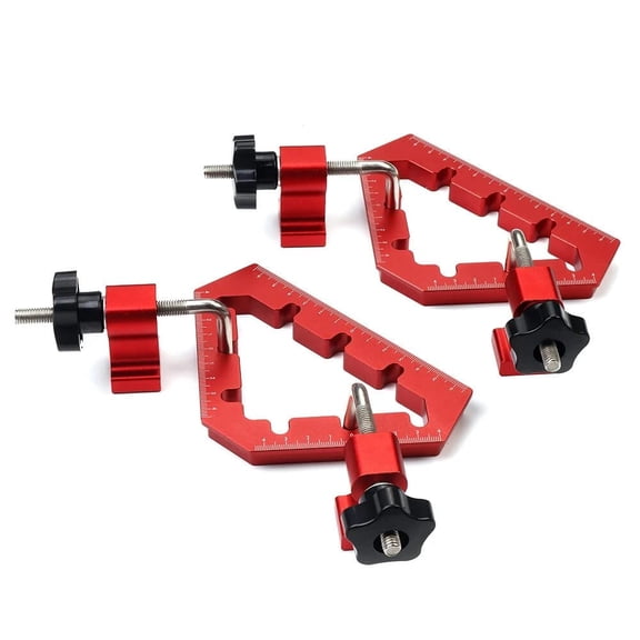 2Pcs Woodworking 45 and 90 Degree Right Angle Clamps Aluminum Alloy Positioning Clamping Square Corner Clamp Auxiliary Fixture Splicing Board Positioning Panel Fixed Clip Carpenter Square Ruler