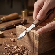 2Pcs Woodworking Marking Knife Dual Beveled Blade Manual Wood Carving Scribing Knife with Sheath for Wood Carving Marking