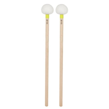 2Pcs Wool Felt Drum Bass Stick Mallets Hammer for Wood Block, Instrument Parts Accessories