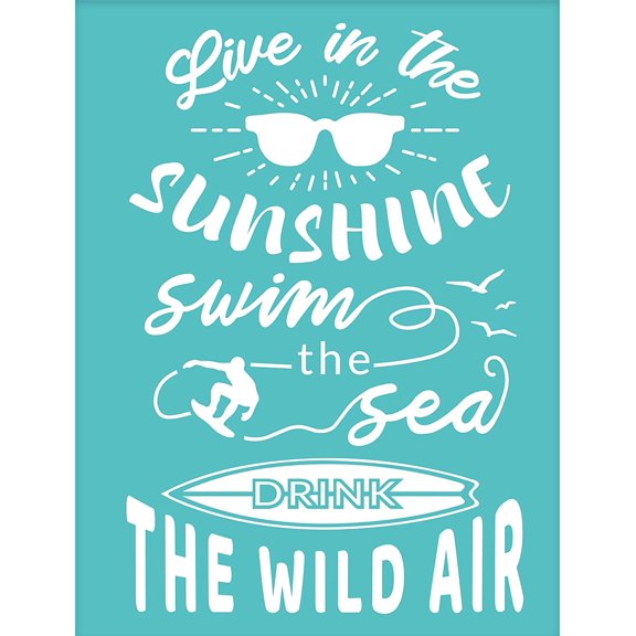 2Pcs Word Pattern Silk Screen Printing Stencils 19.5x14cm Turquoise Clay Self-Adhesive Mesh Transfer Stencils for DIY Making