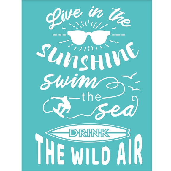 2Pcs Word Pattern Silk Screen Printing Stencils 19.5x14cm Turquoise Clay Self-Adhesive Mesh Transfer Stencils