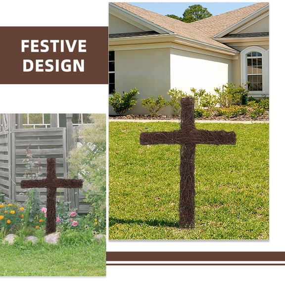 Set of 2 Woven Rattan Cross Wreath Frames for Easter and Seasonal Crafts, Home Decor Wreath Forms for Projects