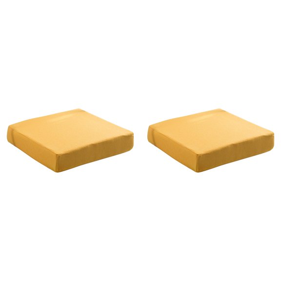 2Pcs Woven Fabric Chair Cushion, Square Memory Foam Comfortable Chair Pad, Density Memory Sponge Non-Slip Washable Seat Cushion for Kitchen Office Home Patio Garden Couch Sofa Indoor Outdoor
