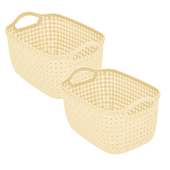 2Pcs Woven Storage Boxes Are Suitable For Storing All Kinds Of Items Home Textile Storage 8.3x5.5x4.3"