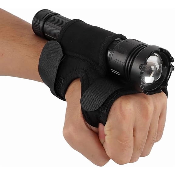 2Pcs Wrist Flashlight Holster, Thickened Nylon Diving Flashlight Holster Diving Torch Arm Holder Flashlight Glove Hands Flashlight Holder for Diving, Outdoor