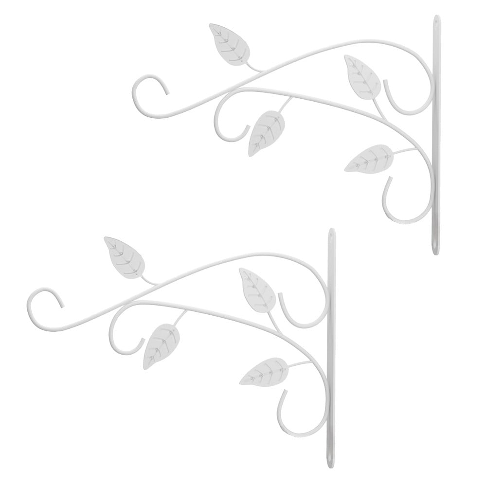 2Pcs Wrought Iron Wall Mounted Flower Pot Rack Wall Hanging Hanging ...
