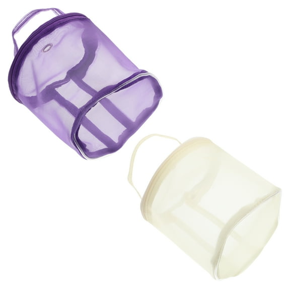 2Pcs Yarn Balls Bag Knitting Yarn Storage Case Empty Small Round Mesh Storage Bag