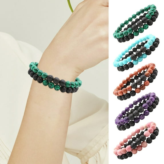 2Pcs Yoga Bracelet Trendy Charming Elastic Rope Couples Distance Black White Sport Bracelet for Lovers