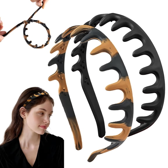 2Pcs Zig Zag Headbands, Headbands for Women, 2026 New Silicone U Shape Fashion Hair Headband, Reversible Headband with Teeth, Valentines Day Gifts Prepared for Women