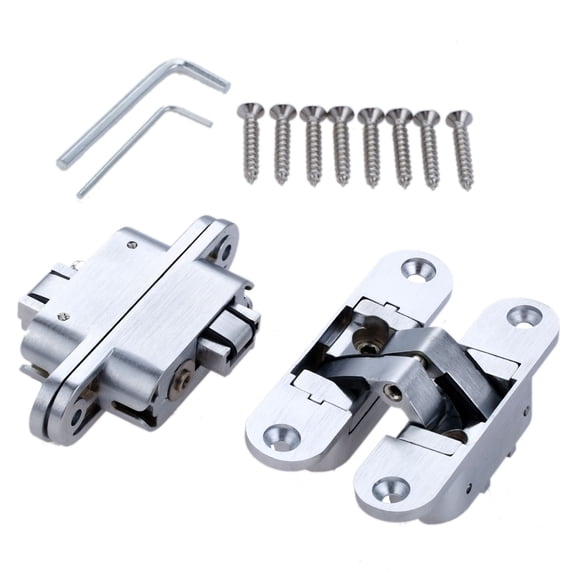2Pcs Zinc Alloy Hidden Hinges Multi Size Invisible Concealed Folding Counter Door Hinge With Screw Furniture Hardware