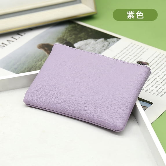 2Pcs Zipper Coin Purse Wallet Small Portable Change Wallets for Women PU Clutch Travel Lightweight Storage(One Size,a)