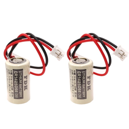 2Pcs cr14250se 3V 1/2AA Disposable Cylindrical Battery with White Plug for FDK cr14250se Omron CJ1W-BAT01 3V CP1H CP1L PLC System