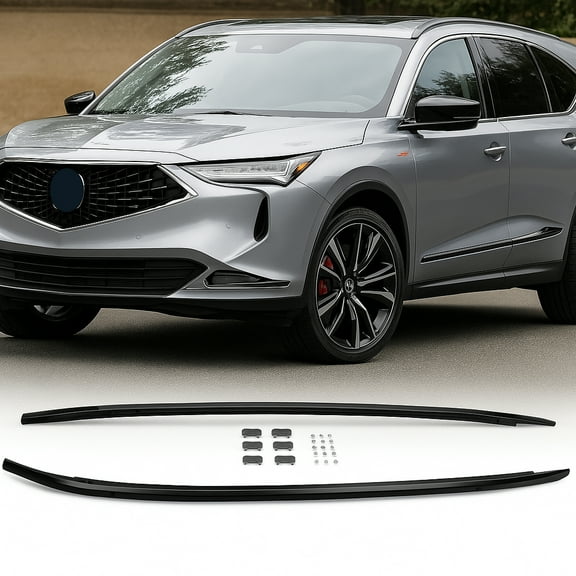 2Pcs fit for Acura MDX 2022-2025 Black Aluminum Roof Luggage Carrier Crossbars Roof Rack luggage rack Lockable Rooftop Sedan Aluminum Alloy Carrier Cargo Bar